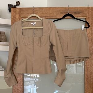 Tan Two-Piece Khy Limited Edition Set with Square Neckline